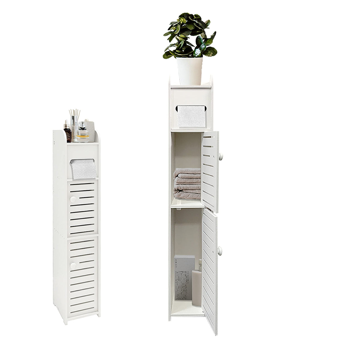 Small Bathroom Storage Cabinet, Slim Toilet Paper | Home Organization - Image 1