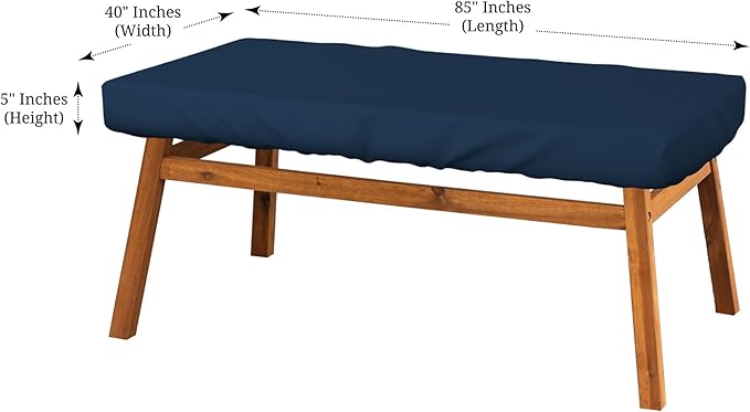 Covers & All Rectangle Table Top Cover, 12 Oz Waterproof UV & Weather Resistant Patio Table Cover, Outdoor Table Cover for Patio Furniture (85" L x 40" W x 5" H, Blue)
