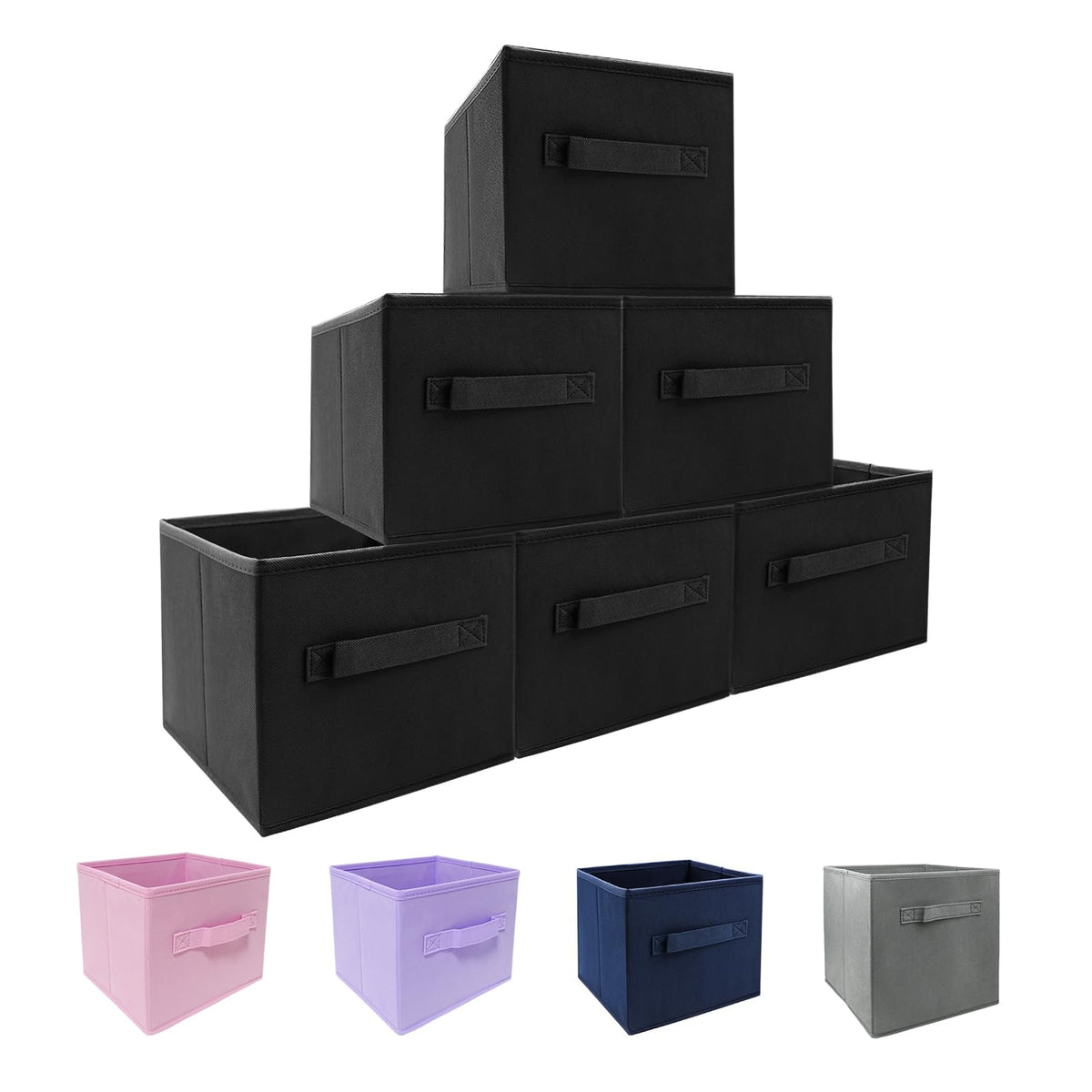 EBIGIC Small Storage Bins[6 Pack] 9.0"x7.5"x7.5" Small Size - Image 1