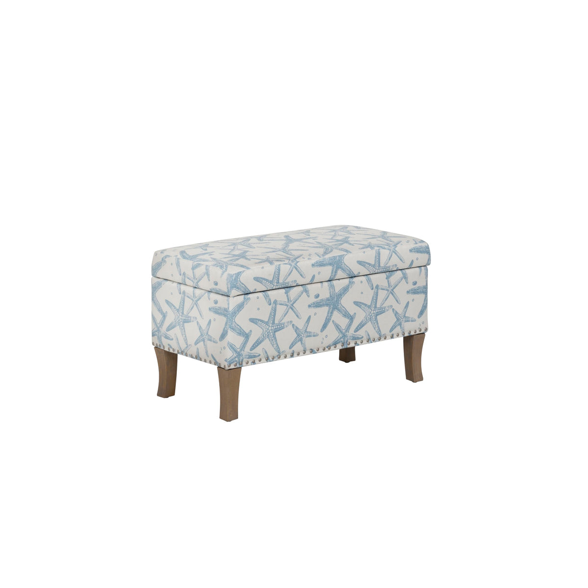 Linon Stephanie Cream and Light Blue Starfish Fully - Image 1