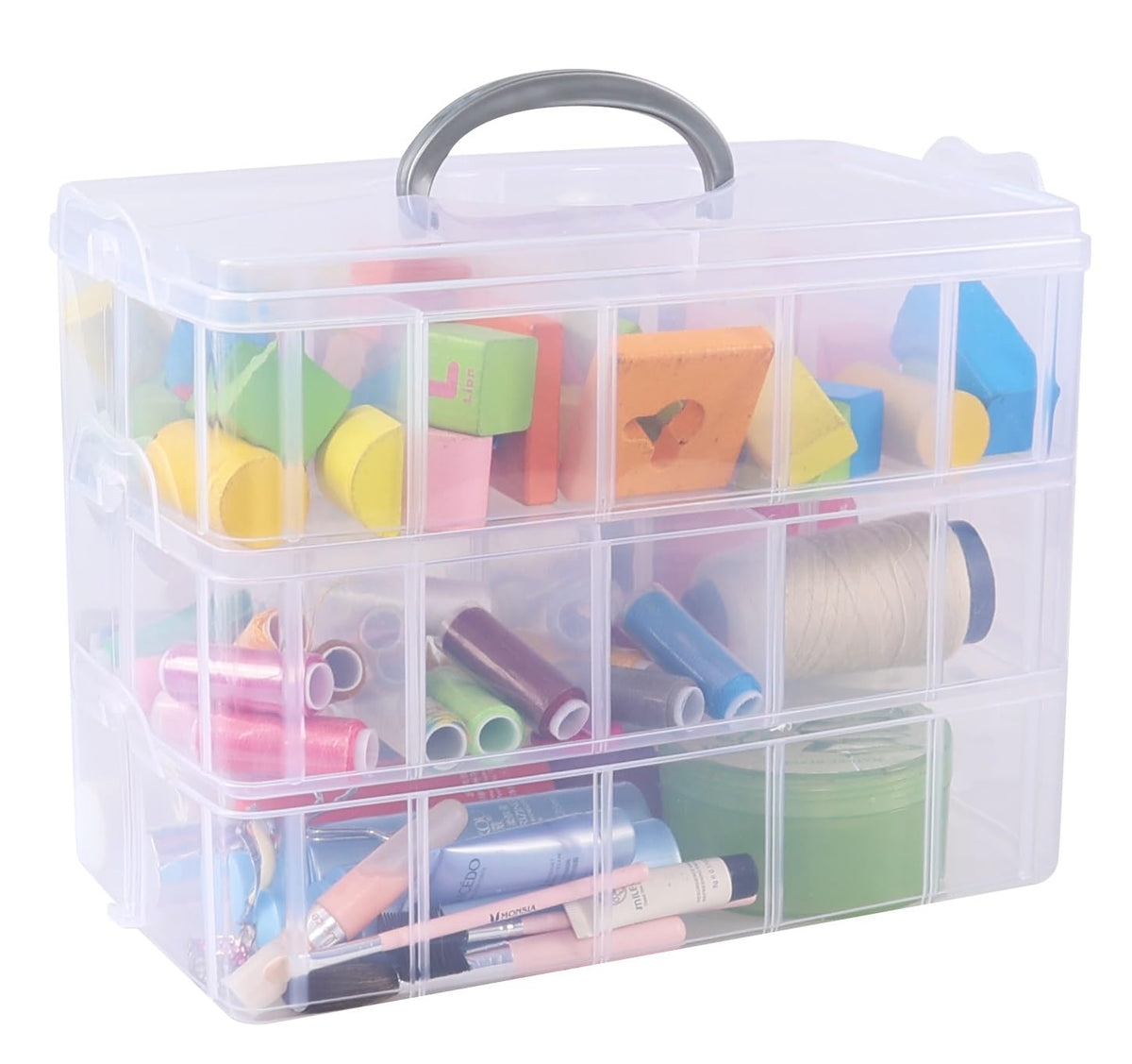 Plastic Storage Container Box with 30 Adjustable Compartments - Image 1