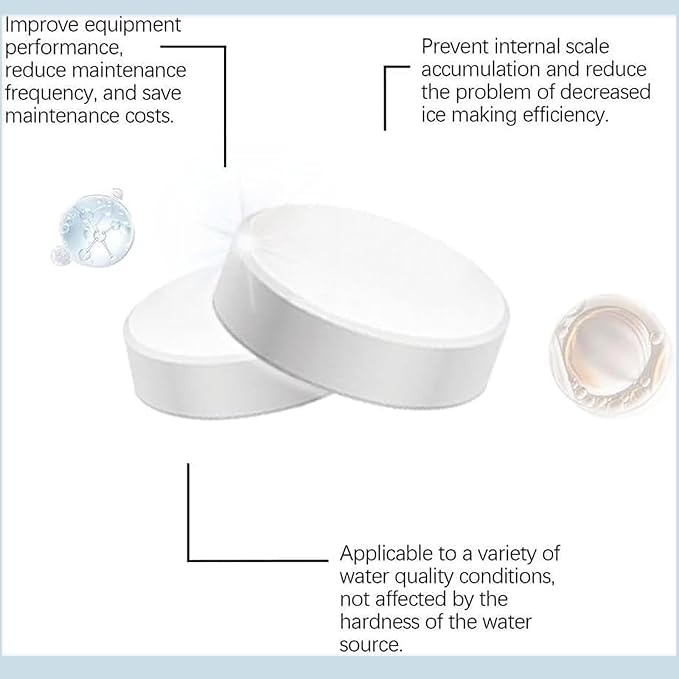 Ice Machine Cleaner Maker Descaler - 24 Ice Maker Cleaner Tablets, Compatible with Opal, Kitchenaid, Helps Remove Hard Wate
