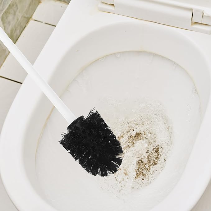 10pcs Replaceable Toilet Brush Heads Stainless Steel Heavy Duty Scrub Brush Replacement Refills for Bathroom and Hotel Toilet Cleaning Tool 75x100mm Black