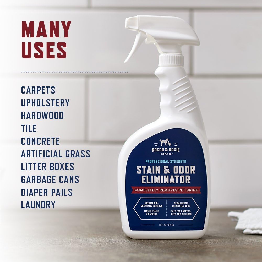 Rocco & Roxie Enzyme Pet Stain & Odor Eliminator – Professional Strength Carpet Cleaner Spray (32 oz) | Fixory911