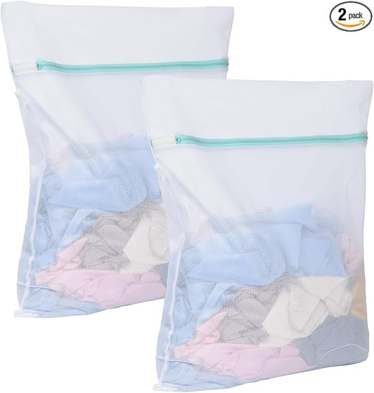 OTraki Mesh Laundry Bag for Delicates 20x24 inch Mesh Wash Bag for Washing Machine Zippered Net Laundry Bag for Bra Underwear College Dorm Home Don't Drying, Melting 140-176℉ White