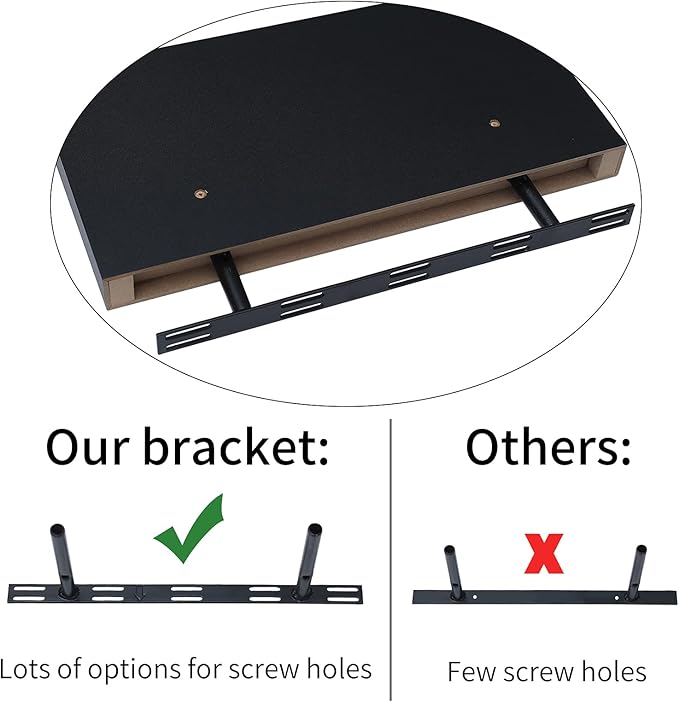 WELLAND Simons Floating Wall Shelf Ledge Shelves, 18-Inch, Black