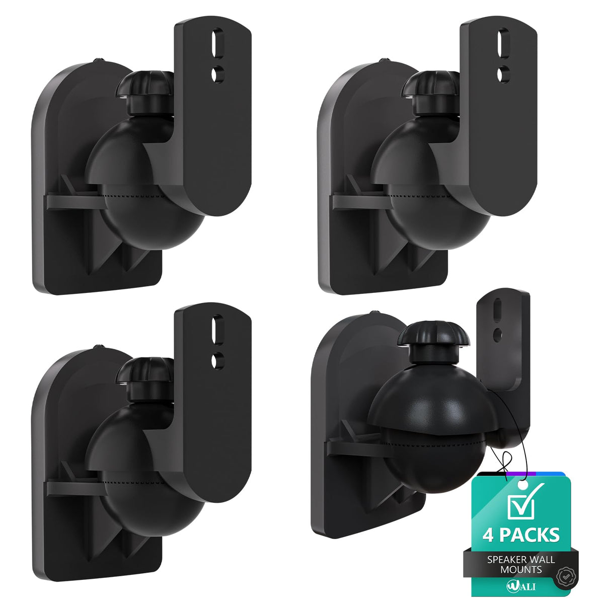 WALI Small Surround Sound Speaker Mount with Adjustable Swivel - Image 1