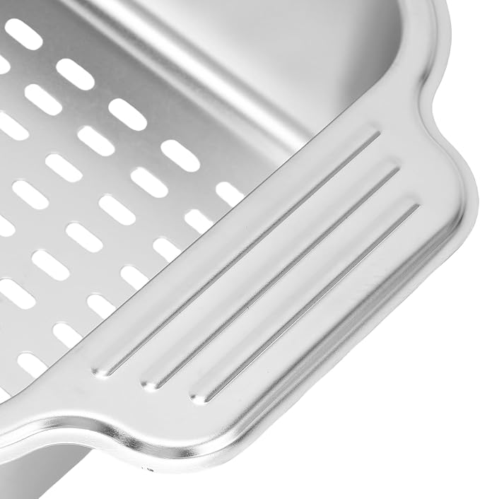 AYNEFY Extendable Over The Sink Basket Expandable Stainless Steel Colander 304 Food Grade Strainer for Washing Vegetables Fruits Pasta Dishes with Rubber Grip Handles (L)