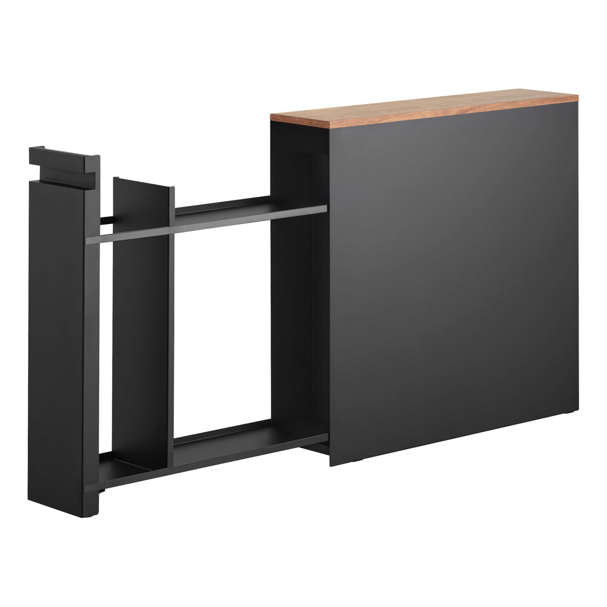YAMAZAKI Home Pull-Out Bathroom Storage Cabinet with Wood Top - Image 1