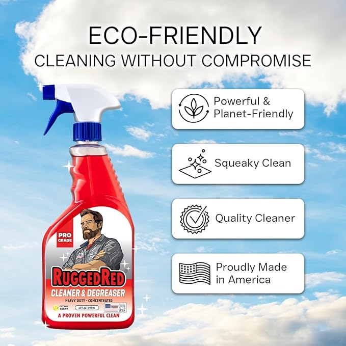 Industrial-Strength Cleaner & Degreaser – Heavy-Duty Kitchen Degreaser Spray for Chefs & Catering, USA-Made, Citrus Scent, 32oz (1 Bottle)