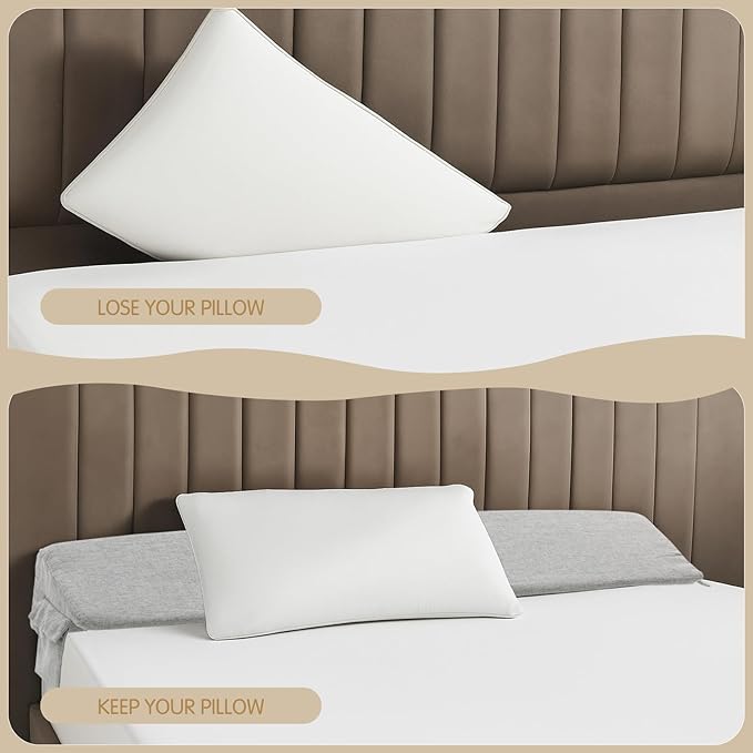 Novabright 76"x8"x5" Bed Wedge Pillow Gap Filler for Headboard Gap Filler Bed Wedge Pillow with Side Pocket Gaps Mattress Wedges Gaps Fillers to Stop Items Falling Down, Removable and Washable