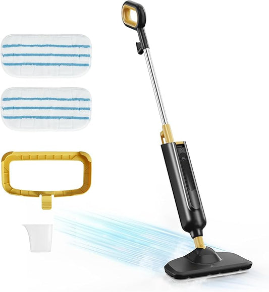 NEWBULIG Steam Mop for Hardwood/Tile/Carpet, Lightweight Steamer Cleaner for Floor Cleaning, 16.4 FT Cord and 2 Washable Pads