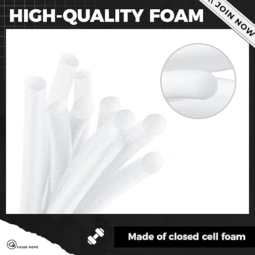 1 Inch x 100 ft Foam Backer Rod for Gaps Joints Concrete Crack Filler Caulk Saver Bulk Foam Backing Rod Concrete Filler Rope for Weather Stripping Door Seal (White)