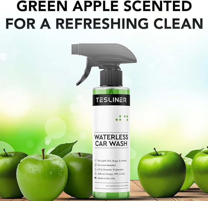 Waterless Car Wash Spray for Tesla, No Hose Needed | Biodegradable, Safe on Wraps, for Tesla Cleaning Products Exterior, UV & Ceramic Protection, for Tesla Model 3 Y S X Car Accessories 2025