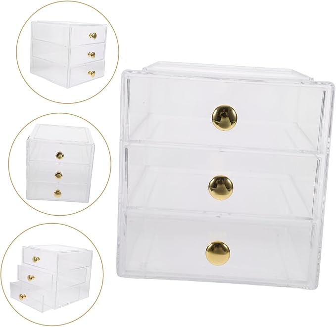 Three-layer Drawer Storage Box Makeup Organizer Desktop Drawer Organizers for Sundrys Kitchen Countertop Lids