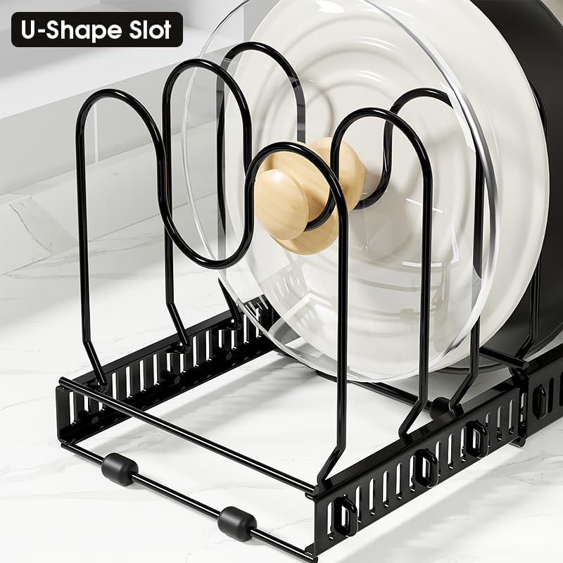Expandable Pots and Pans Organizer Rack, Pot Lid Kitchen Cabinet - Image 5