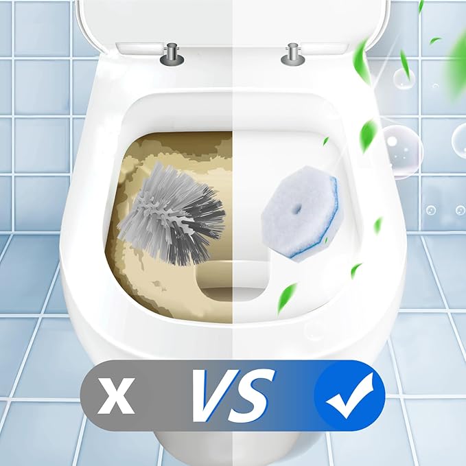 2X Cleaning Power Upgrade Formula Toilet Wand Refills, Fits for Clorox Wand,50 Count Disposable Toilet Bowl Wand Refills - No Falling Apart, Fits Most Brand Toilet Brushes for Bathroom Cleaning
