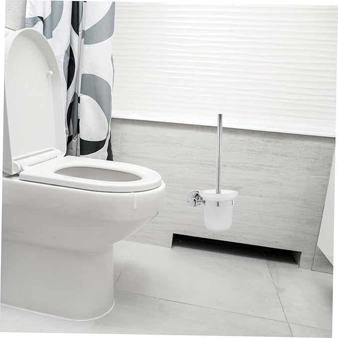 Bathroom Accessory Set Stainless Steel Toilet Brush Holder Wall-Mounted Cleaning Tool Toilet Bowl Brush and Holder Home Essentials