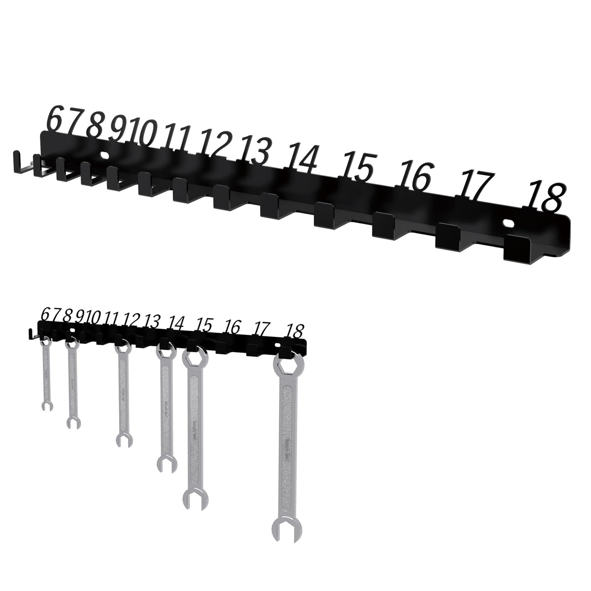 Metal Wrench Organizer, Wall-Mounted Storage Rack for Wrenches - Image 1