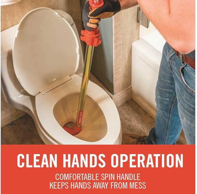 RIDGID 59802 K-6DH Hybrid Toilet Snake Auger with 6' Heavy-Duty Drop Head Tri-Wrap Cable, Manual or Cordless Drill Operated Plumbing Toilet Drain Snake Auger