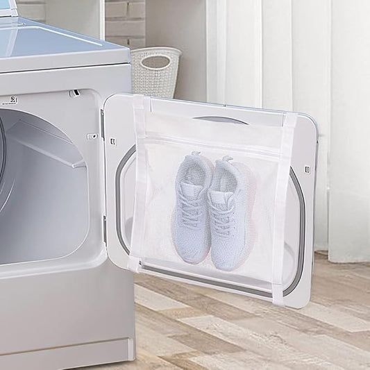 Shoe Drying Bag, Reusable Sneaker Drying Mesh Bags, Laundry Bag with Zipper Strap for Washing Machine, Shoes, Clothing, for Most Dryers Door(COLOR:white)