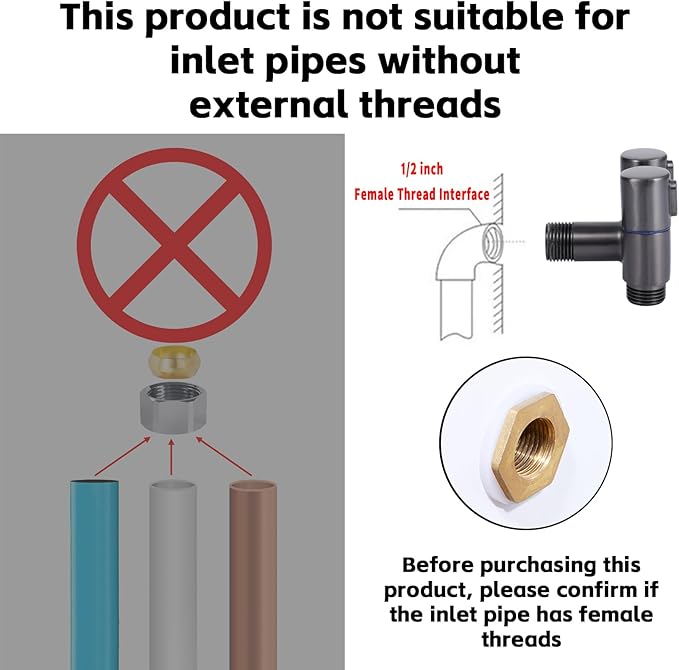 MLD Hand Held Bidet Sprayer for Toilet, Muslim Shower Bidet Hose Toilet Faucet Sprayer Kit, Toliet Jet Spray Bidet Attachment with T Valve, Toilet Water Spray Shower for Washer and Cleaner