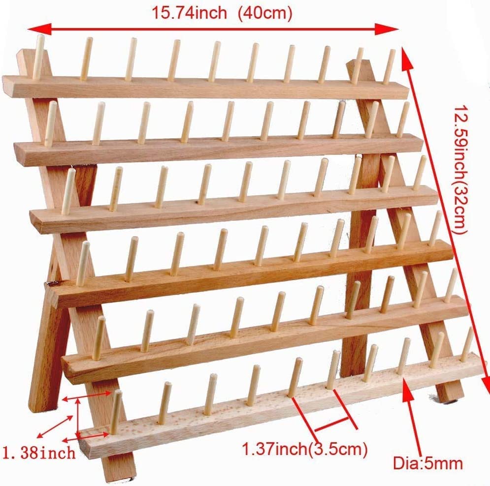 NW 60-Spools Wooden Thread Holder Sewing and Embroidery - Image 4