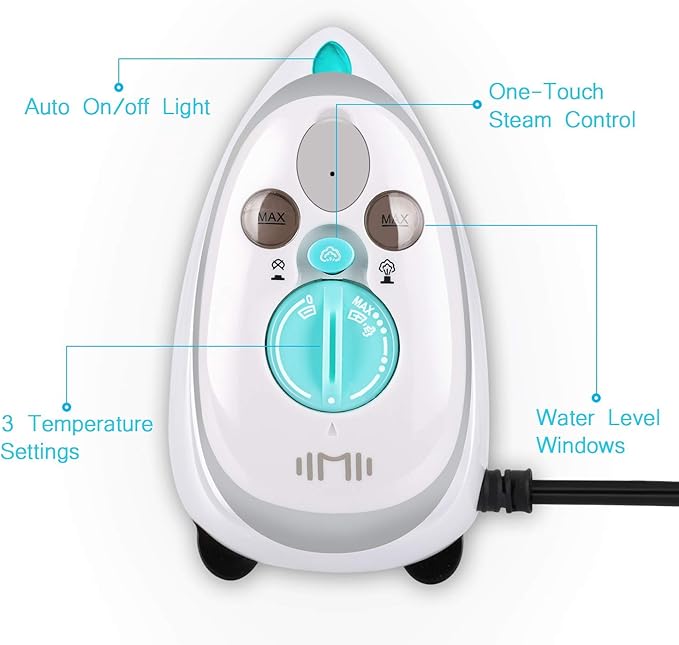 IIMII Mini Travel Steam Iron, Dual Voltage 420W Power, Fast Heat Up, Powerful Steam, Non-Stick Soleplate and Compact Design, Best Travel Quilting Sewing Iron