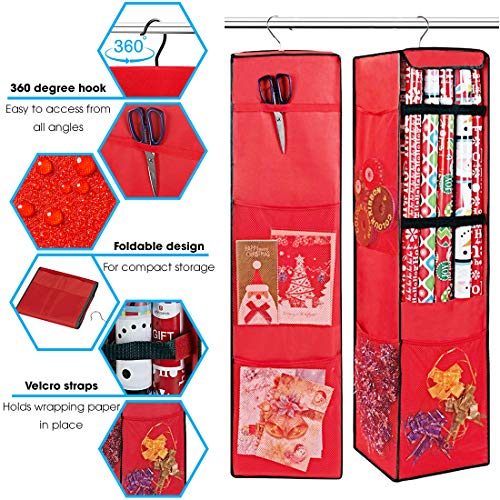 ProPik Hanging Gift Wrap Organizer, Wrapping Paper Storage Bag - Image 4
