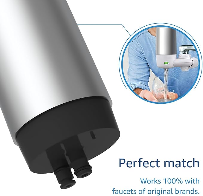 Waterdrop Faucet Filter Replacement for Brita® 36311 On Tap Water Filtration System Replacement Filters (Pack of 2) & Chrome(Pack of 2)