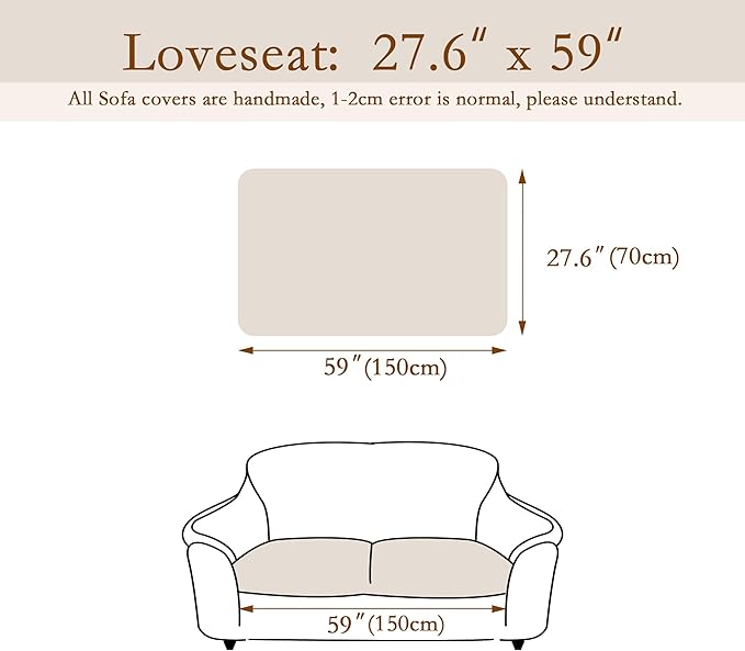 MEETSKY Couch Cover for Dog Washable, Non-Slip Grey Sofa Protector Pet Friendly Sofa Covers for 2 Cushion Couch Dog Mats for Couches Soft Furniture Covers for Loveseat, 27.6" x 59", Dark Grey