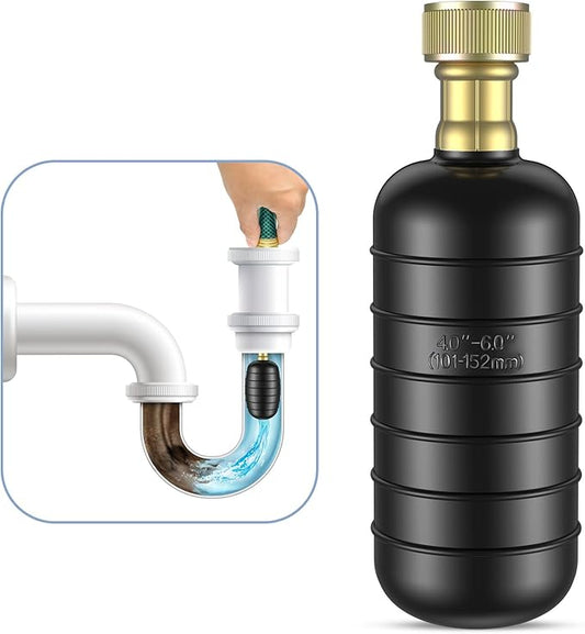 Large Drain Cleaning Bladder Fits 4" to 6" Pipes, Rubber Drain Bladder Unclogger for Bathroom Sinks, Showers, Swimming Pool Drains, Kitchen Sinks and Main Drains