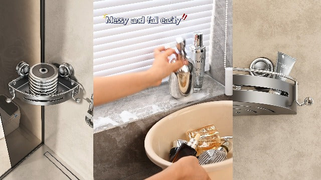 VOLPONE Corner Shower Caddy Suction Cup Shower Shelf Corner No - Image 8
