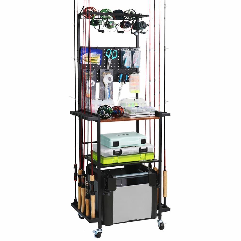 Aventik Fishing Rod Holders For Garage, 3-Tier Heavy Duty - Image 1