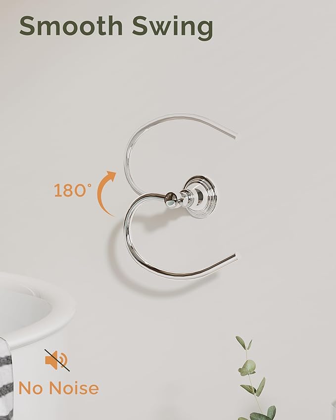 Towel Ring, Stainless Steel Hand Towel Holder for Bathroom Wall Mount, Heavy Duty Towel Hanger for Kitchen, Bath, RV(Chrome)