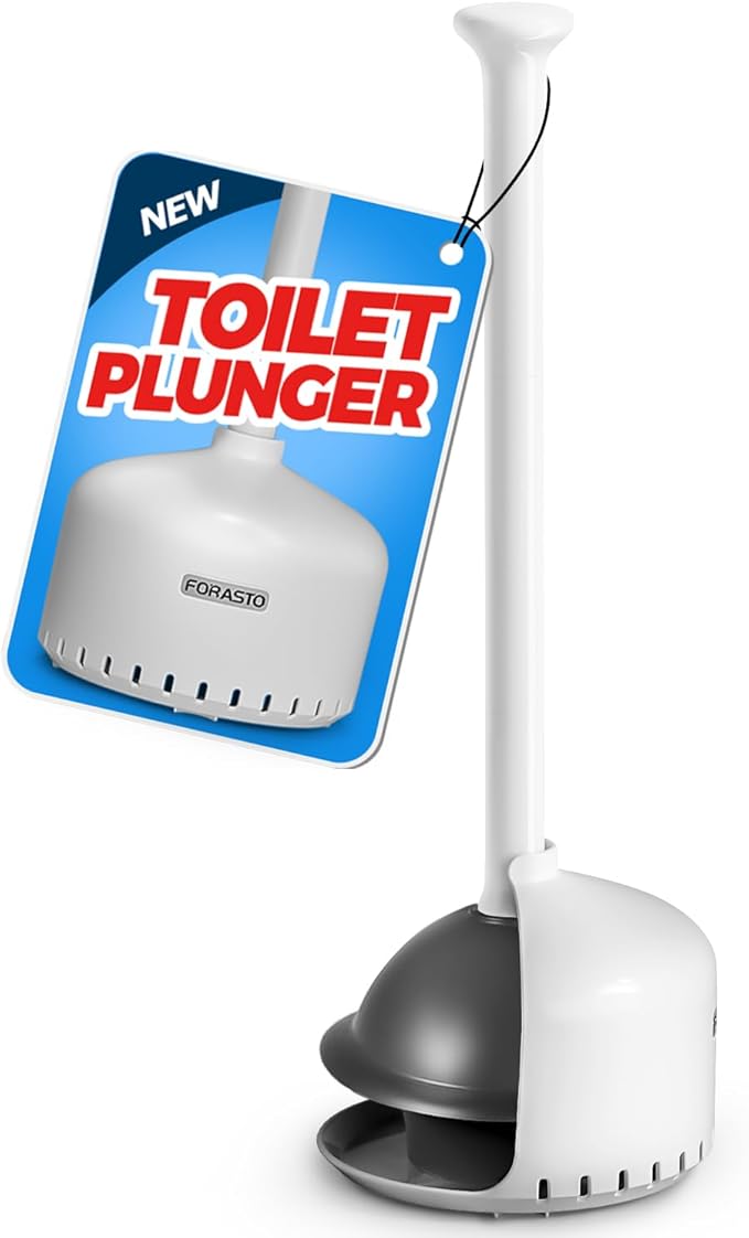 Toilet Plunger with Holder，Plungers for Bathroom with Holder, Toilet Plunger Heavy Duty，Bathroom Plunger，Bathroom Decor，Bathroom Accessories，Toilet Bowl Cleaners,White