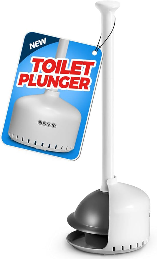 Toilet Plunger with Holder，Plungers for Bathroom with Holder, Toilet Plunger Heavy Duty，Bathroom Plunger，Bathroom Decor，Bathroom Accessories，Toilet Bowl Cleaners,White