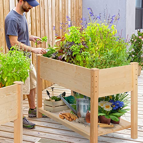 GARFANS Raised Garden Bed Wood Planter Box with Storage - Image 7