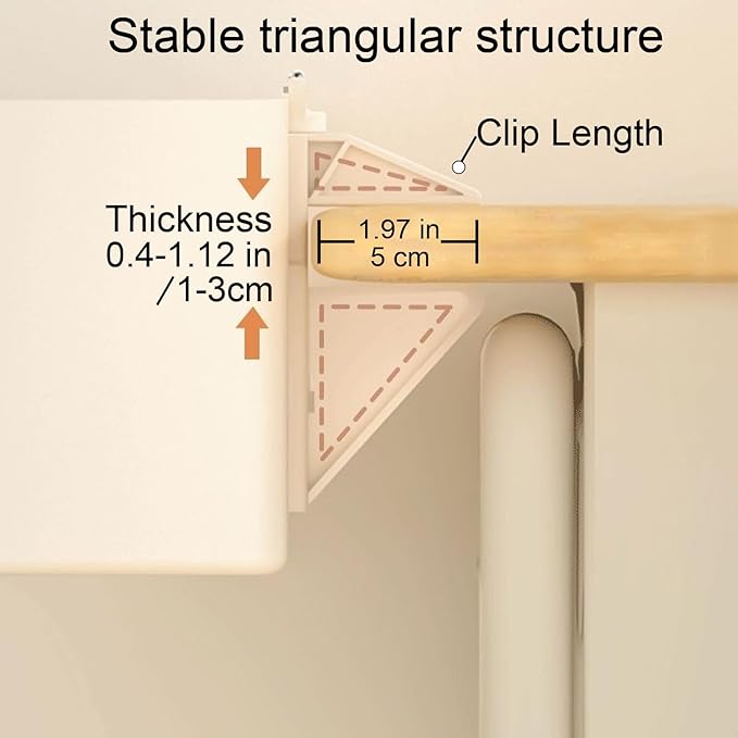 Desk Side Storage Organizer, Desk Cup Holder, No Drill Pen/Pencil/Phone Holder with Hanging Under Table, Clamp On Desktop Side, Stationery Organization Accessories for Home Office(M-size)