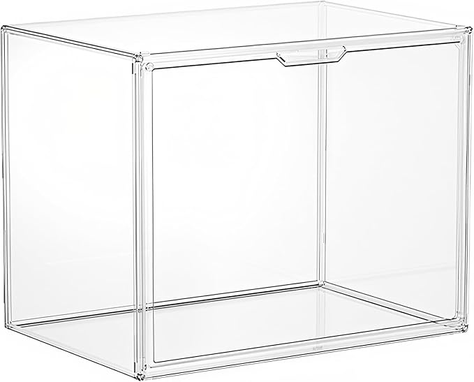 Clear Stackable Storage Bins, Acrylic Display Case, Acrylic Boxes with Lids, Magnetic Lid Storage Bins for Handbags & Purse, Large Figures Collectibles, Storage Bins for Home Organization(1 Pack)