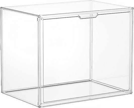 Clear Stackable Storage Bins, Acrylic Display Case, Acrylic Boxes with Lids, Magnetic Lid Storage Bins for Handbags & Purse, Large Figures Collectibles, Storage Bins for Home Organization(1 Pack)