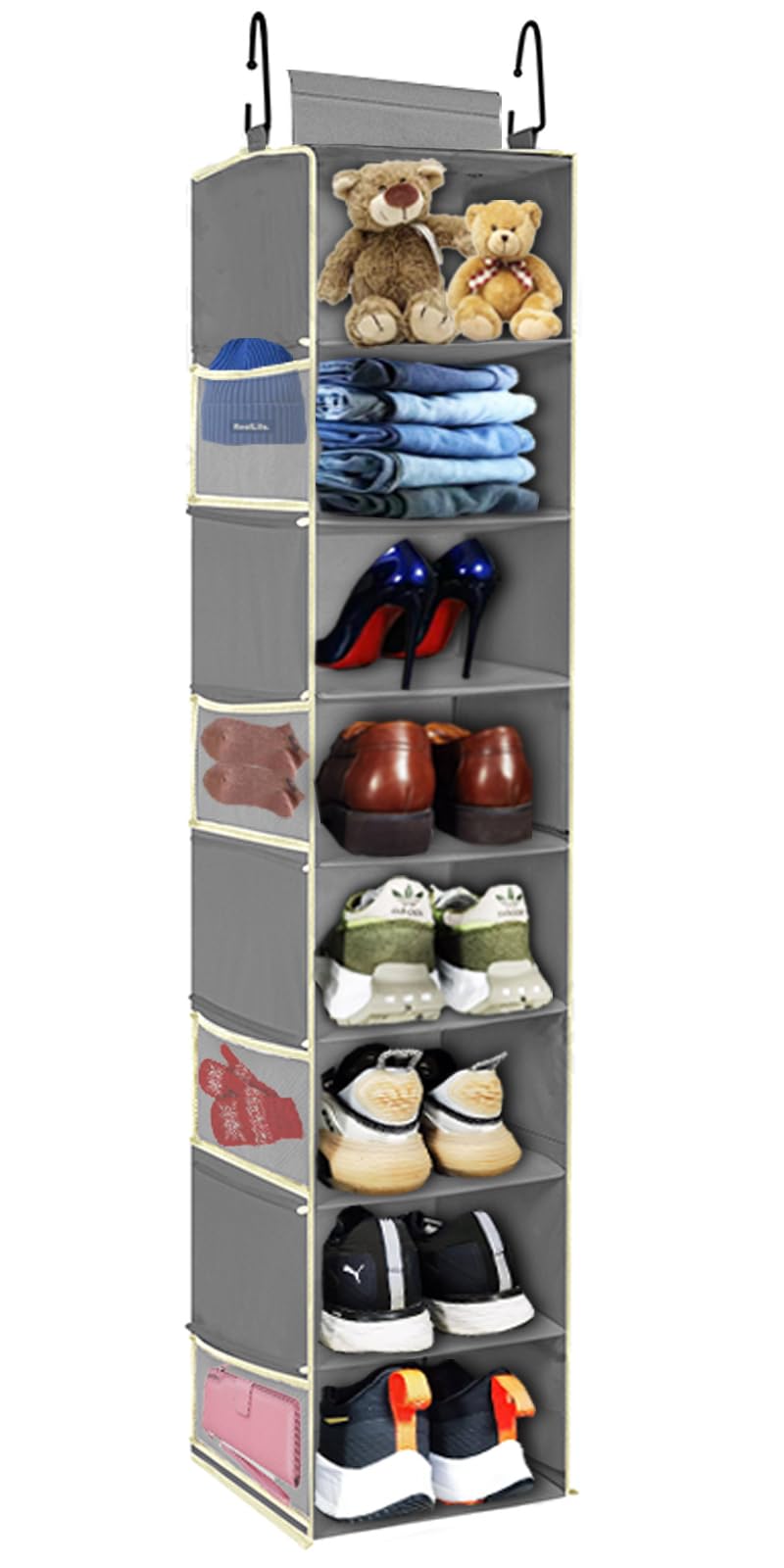 Large-Sized Hanging Shoe Organizer 8-Shelf, Hanging Closet - Image 1