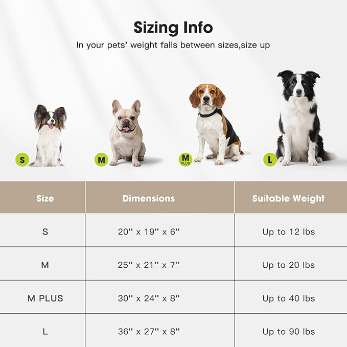 MIXJOY Dog Beds Large Sized Dogs, Washable Dog Bed with Removable Cover, Soft Rectangle Dogs Ded Fluffy Plush Faux Fur Pet Bed with Anti-Slip Bottom, 36"x27"x8", Beige