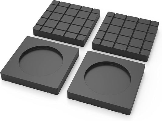 SEISSO Anti Vibration Pads for Washing Machine, Anti Vibration Pads Prevent Washer & Dryer Moving Shaking Walking, Noise Dampening Anti Vibration Washing Machine Support, Shock Absorbing Mat-Square