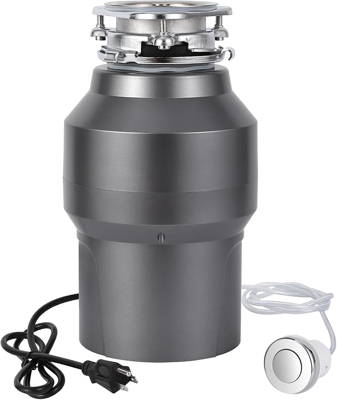 0.5HP 1/2HP Garbage Disposal, 380W 110V Continuous Feed Food Waste Disposer with 14 in Power Cord, 3500r/Min Food Waste Grinding System for Kitchen Sinks, Wireless Switch