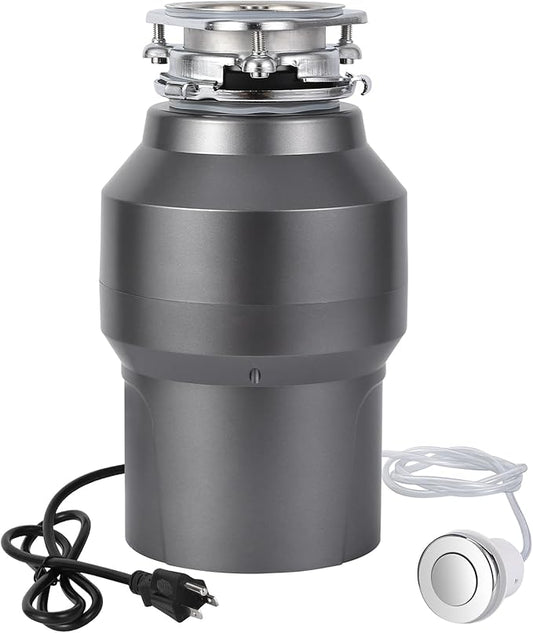 0.5HP 1/2HP Garbage Disposal, 380W 110V Continuous Feed Food Waste Disposer with 14 in Power Cord, 3500r/Min Food Waste Grinding System for Kitchen Sinks, Wireless Switch