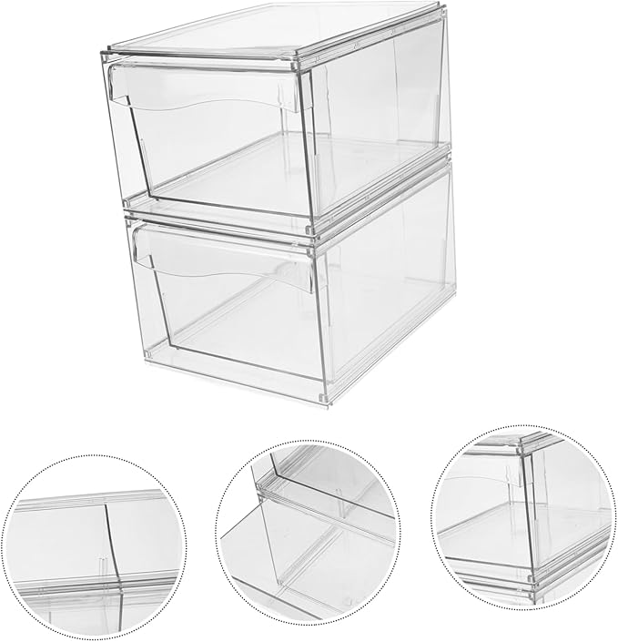 2pcs Stackable Acrylic Makeup Organizer for Desktop Storage Versatile Cosmetic and Office Supplies Organizer Stylish Bathroom Storage