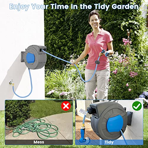 REDUCTUS Retractable Garden Hose Reel Wall Mount 1/2" x 100 ft + - Image 6