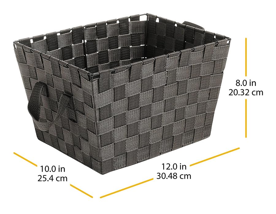 Whitmor Woven Storage Basket with Metal Frame & Handles, 10x12x8" - Image 3
