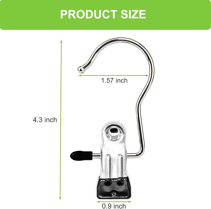 Boot Hangers Clips, 16 Pack Laundry Hooks Hanging Clips Clothes Pins Closet Hanger Organizer Clamps Socks Towel Clips Heavy Duty Clothespins Bulk Hanger Clips for Closet Travel Pants Socks Handbags